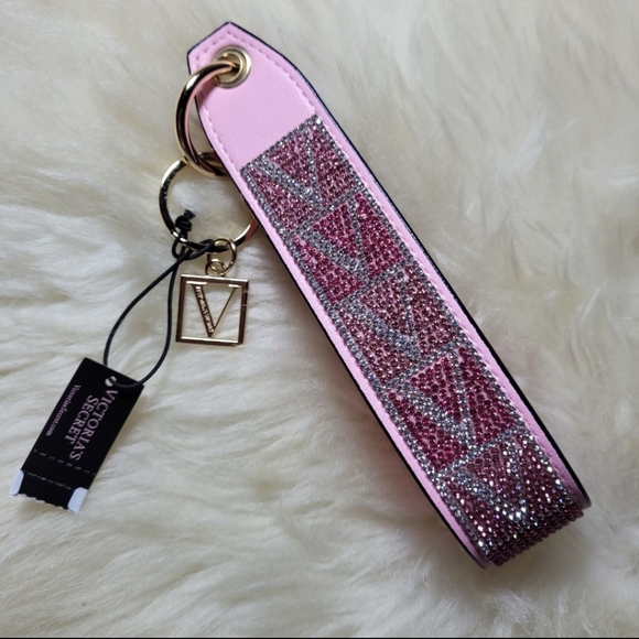Victoria's Secret rhinestone wristlet strap keychain - Picture 2 of 4
